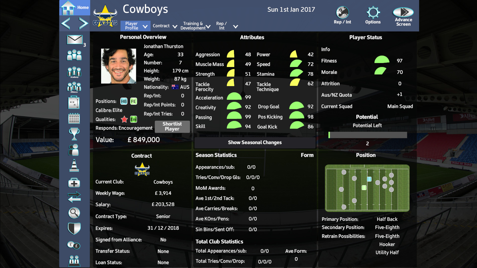 Rugby League Team Manager 2018 - кадр 1