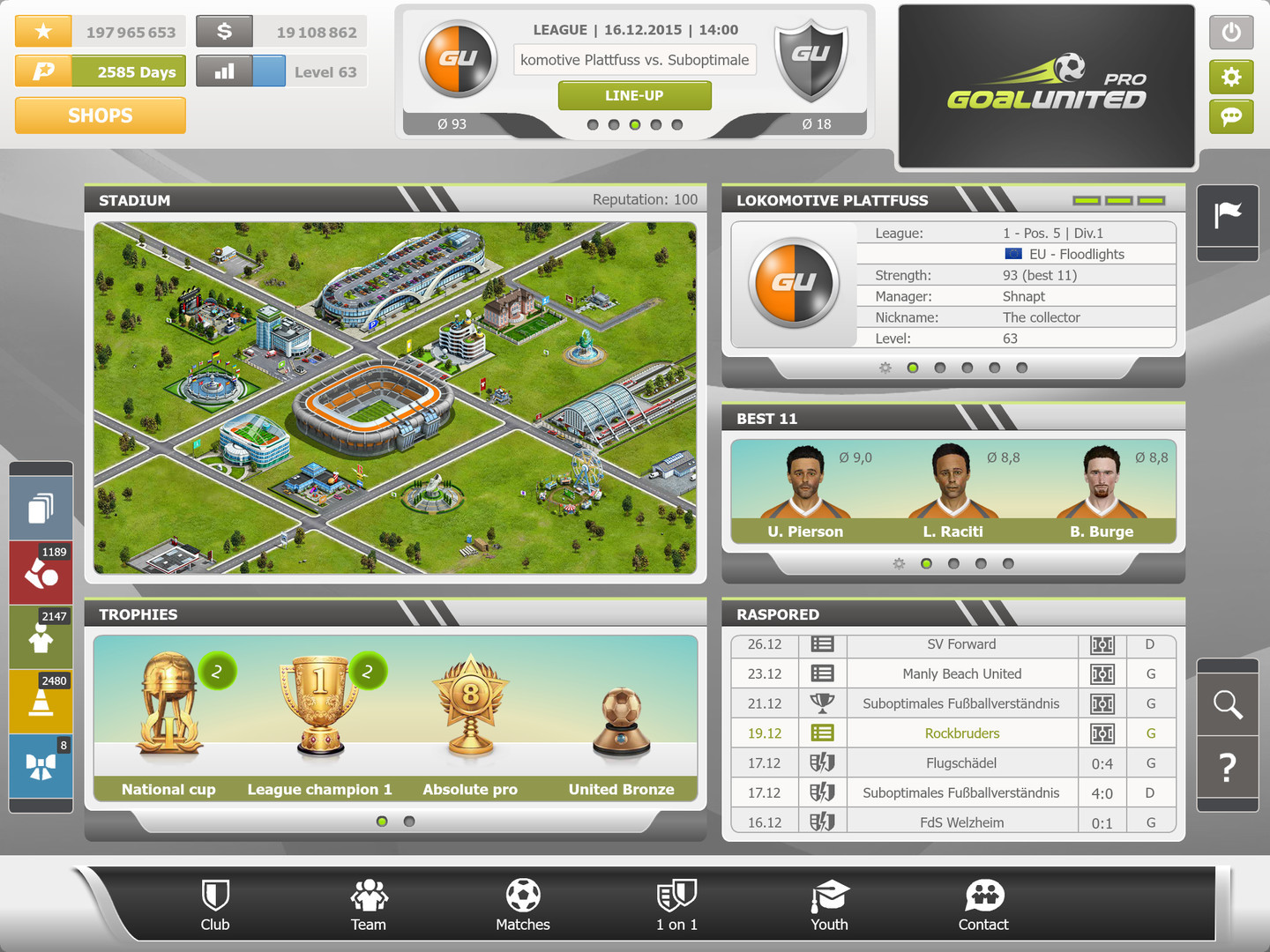 goalunited PRO – football manager for experts - кадр 1