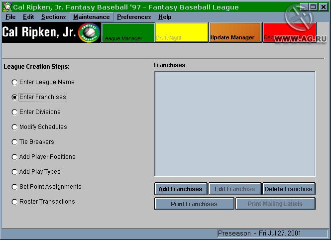 Cal Ripken, Jr. Fantasy Baseball '97 - кадр 1