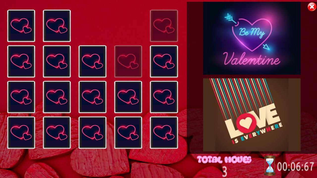 All Valentine Pairs Memory Game (itch) - кадр 1