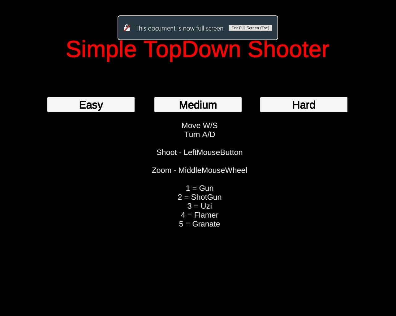 1st Simple TopDown Shooter (itch) - кадр 1