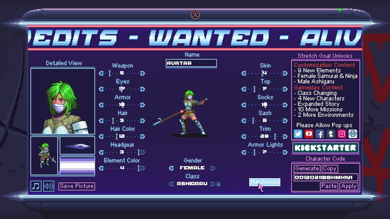 Midnight Wave Character Creator (itch) - кадр 2