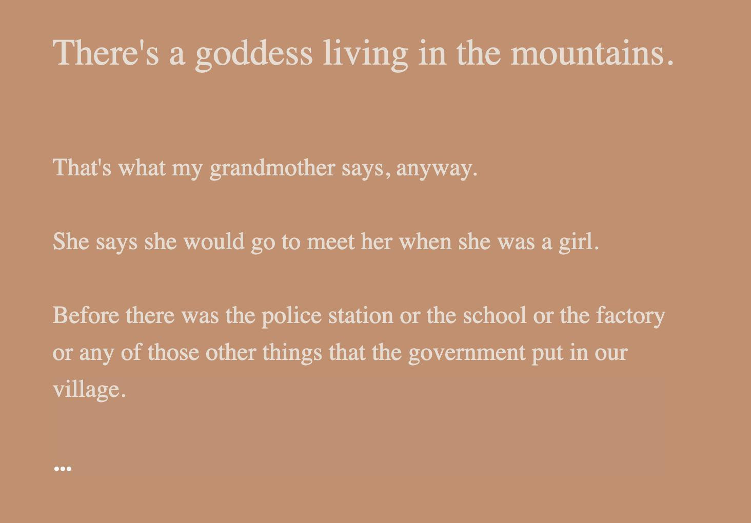 There's a Goddess in the Mountains (itch) - кадр 1