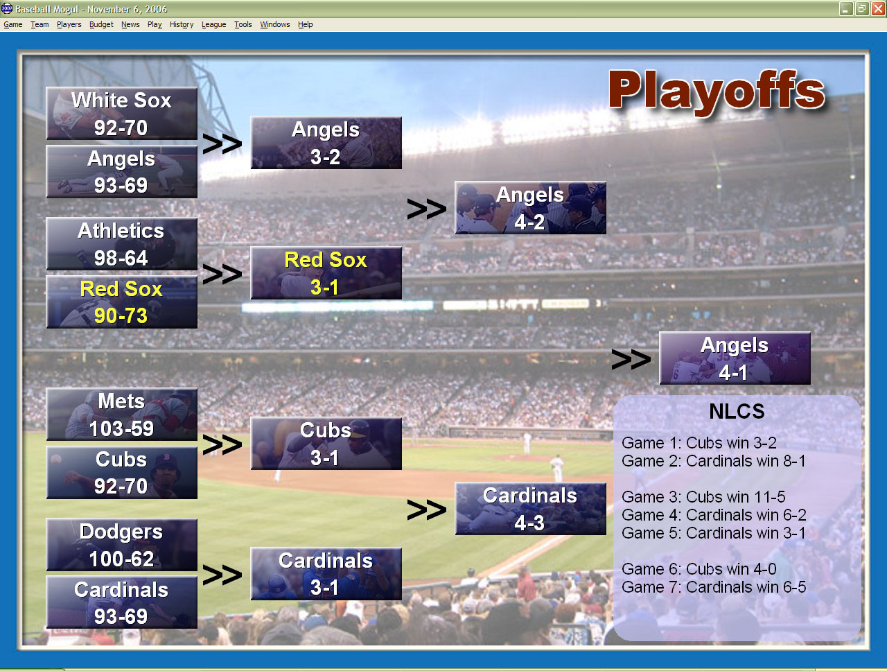 Baseball Mogul 2007 - кадр 6