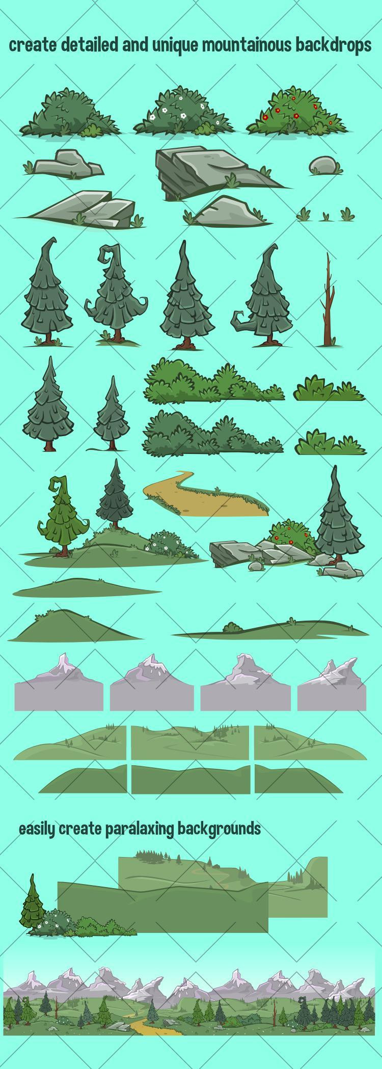 Mountain scene construction kit (itch) - кадр 1