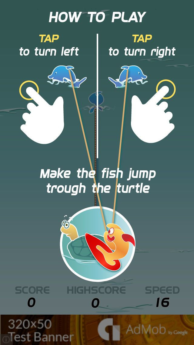 Stunt Fish - Make your goldfish jump through as much turtles as you can to get more points - кадр 2