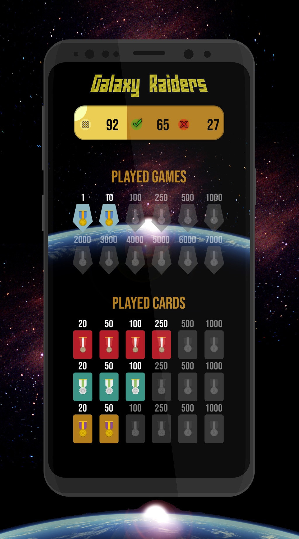 Galaxy Raiders Cards - offline space card game (itch) - кадр 1