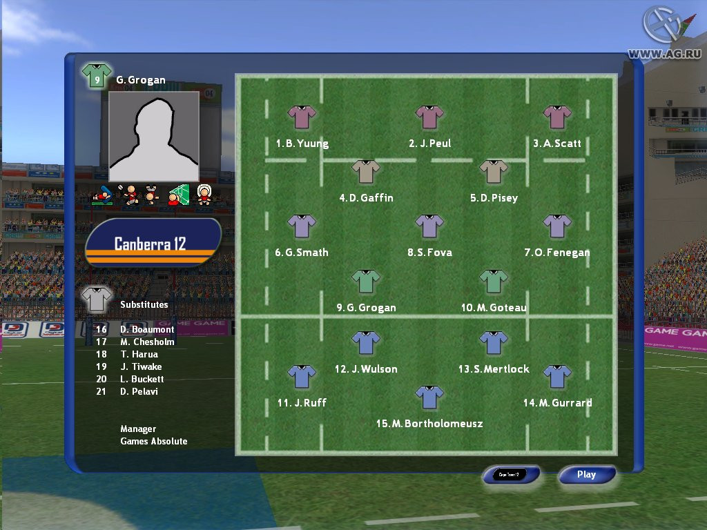Pro Rugby Manager 2004 - кадр 14