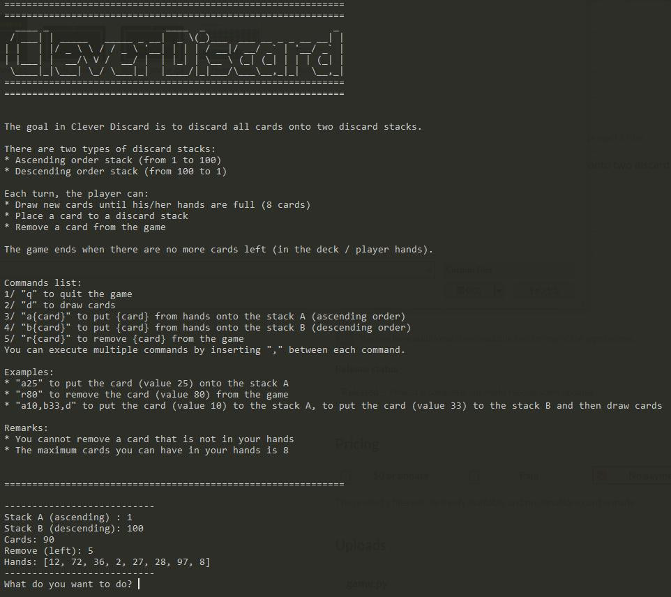Clever Discard (itch) - кадр 1