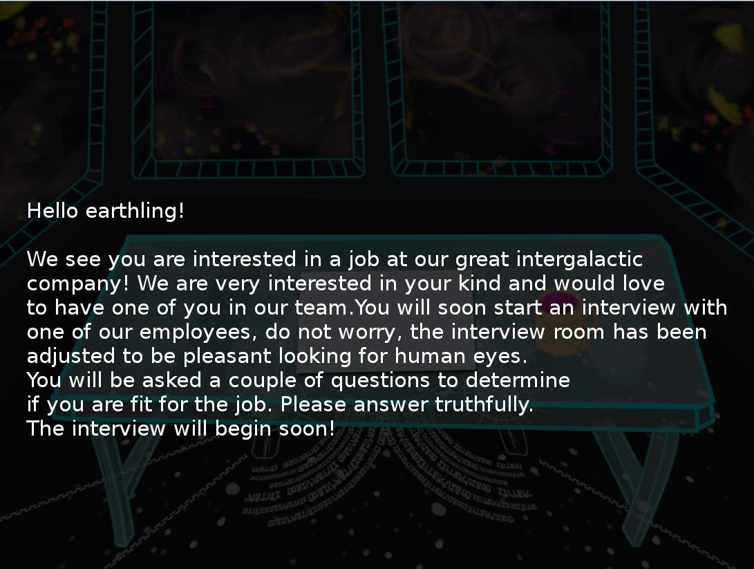 Intergalactic Job Interview Simulator (itch) - кадр 2