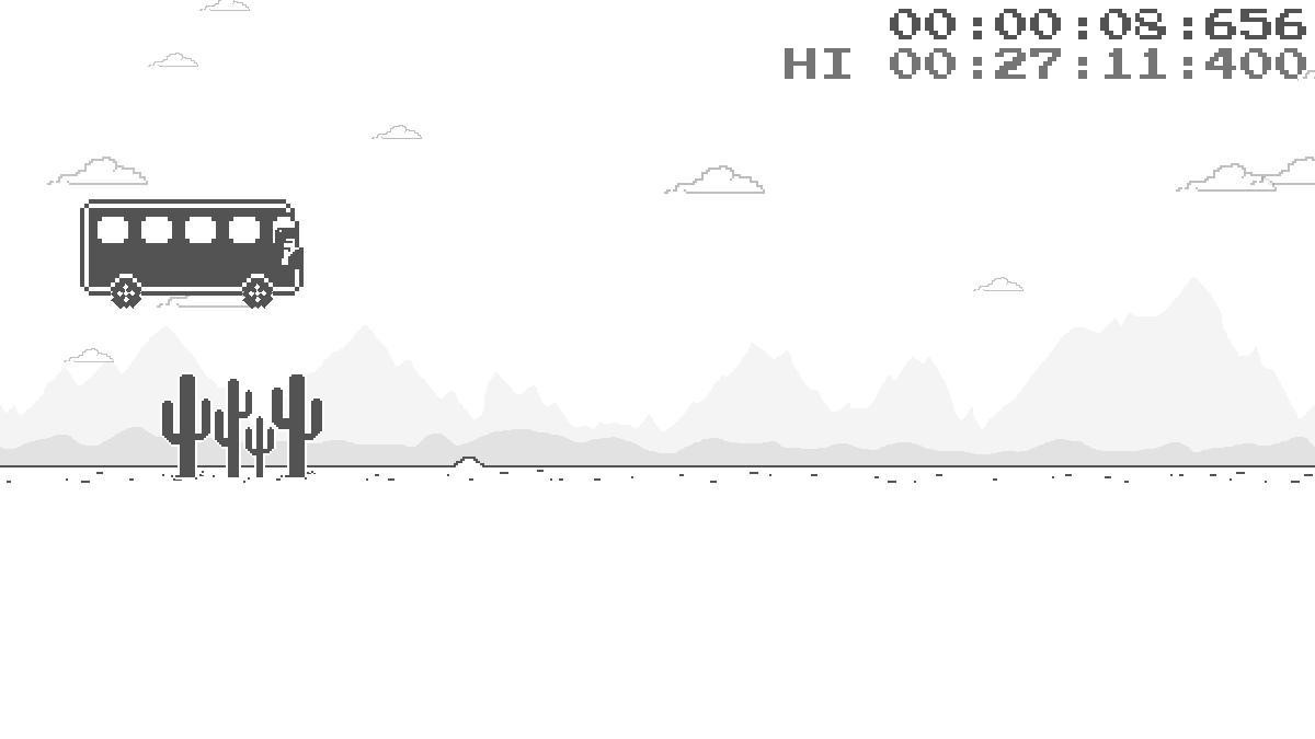 Dino Bus (Chrome's T-Rex Runner VS. Desert Bus) (itch) - кадр 1