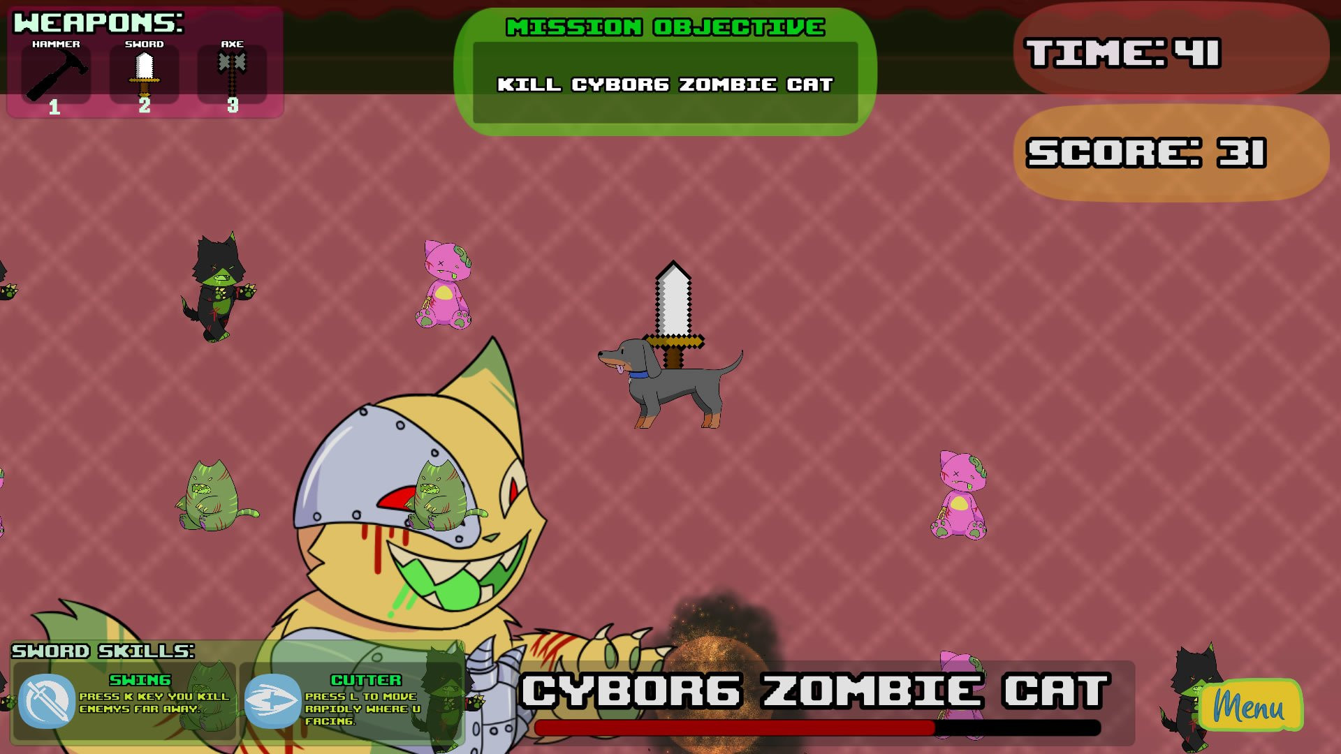 Mr. Sausage vs The Zomcats (itch) - кадр 1