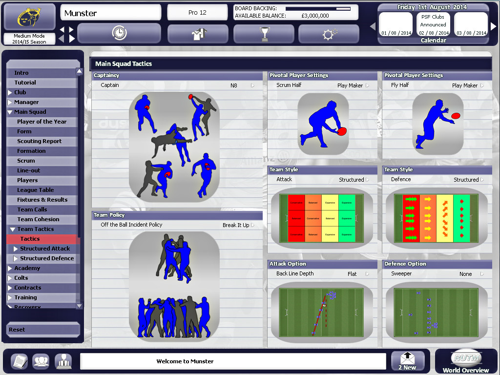 Rugby Union Team Manager 2015 - кадр 8