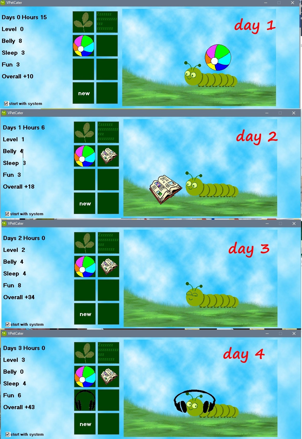 Virtual Pet Caterpillar 1.0 (itch) - кадр 1