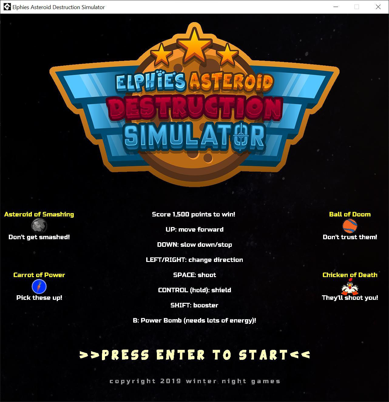 Elphie's Asteroid Destruction Simulator (itch) - кадр 1