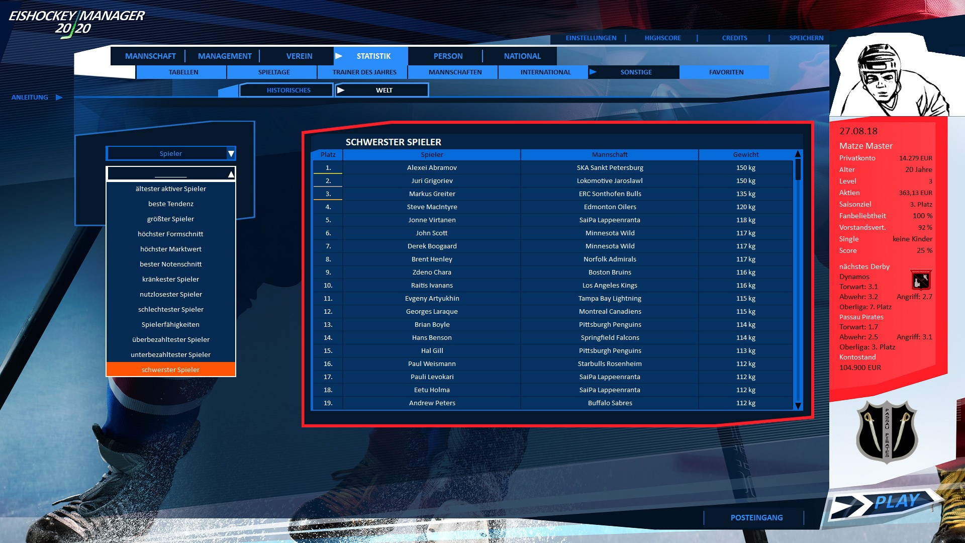 Hockey Manager 20|20 - кадр 5