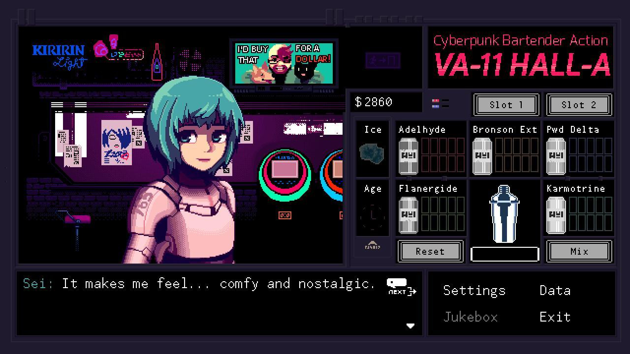 VA-11 Hall-A: Cyberpunk Bartender Action - кадр 4