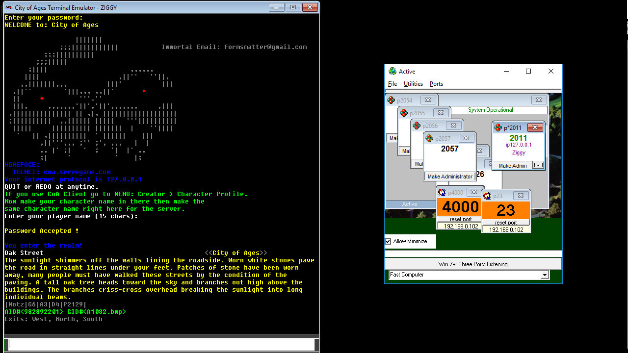City of Ages: Picture Supportive Text MUD (server and client included) - кадр 2
