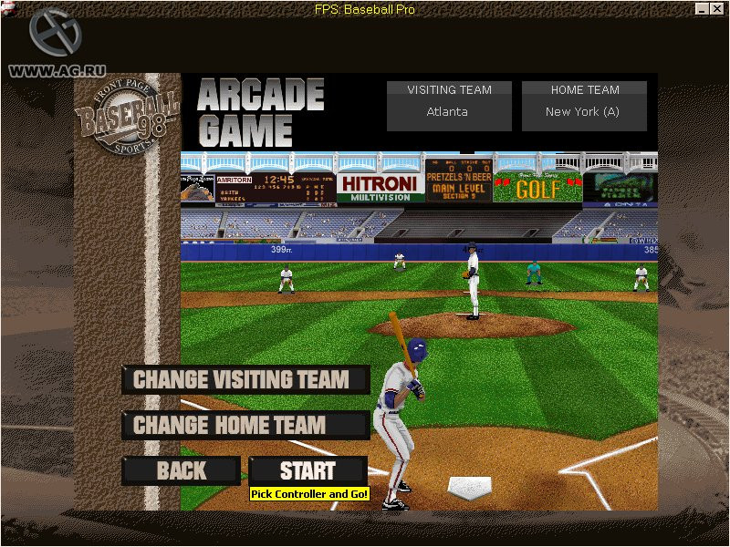 Front Page Sports: Baseball Pro '98 - кадр 1