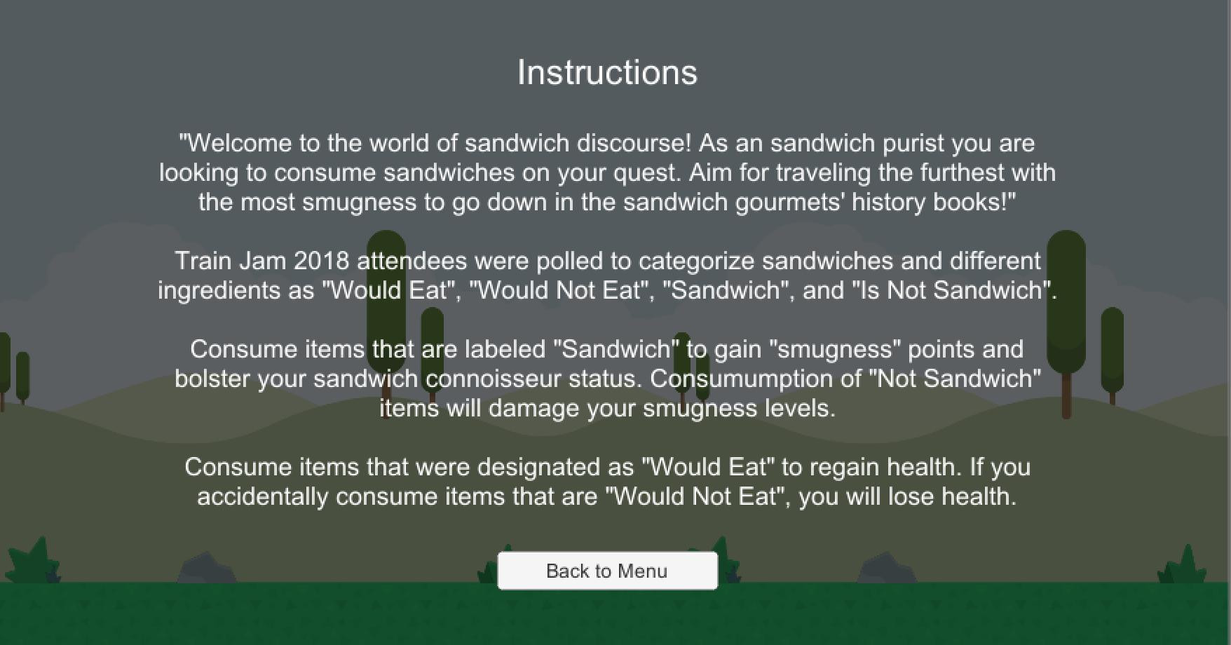 Sandwich Discourse (Train Jam 2018 Edition) (itch) - кадр 1
