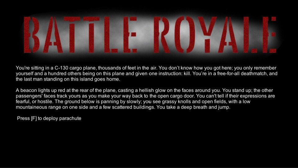 BATTLE ROYALE: A PUBG Text Adventure (itch) - кадр 1