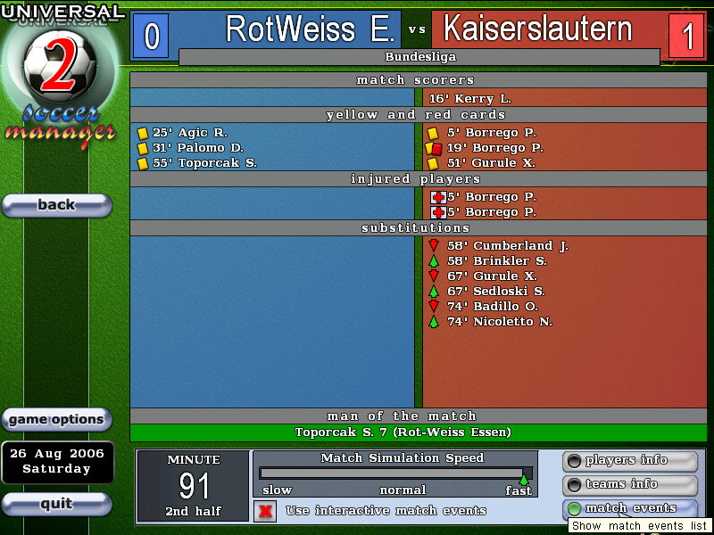 Universal Soccer Manager 2 - кадр 4