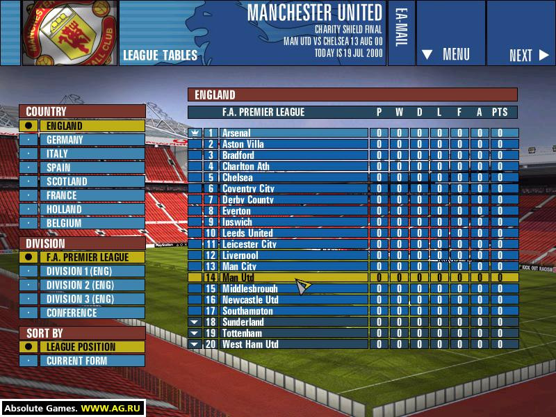 FA Premier League Football Manager 2001 - кадр 4