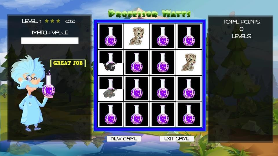 Professor Watts Memory Match: Cute Animals - кадр 1