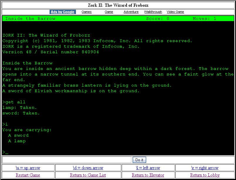 Zork II - кадр 3
