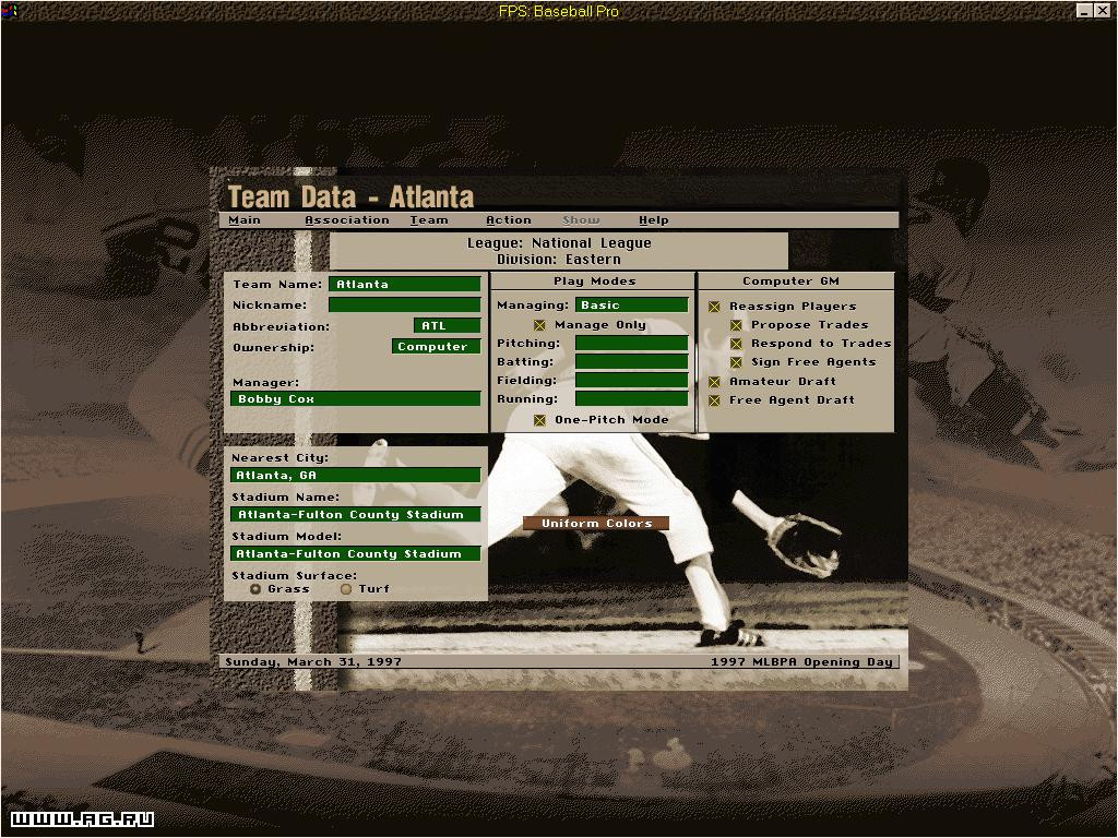 Front Page Sports: Baseball Pro '98 - кадр 5