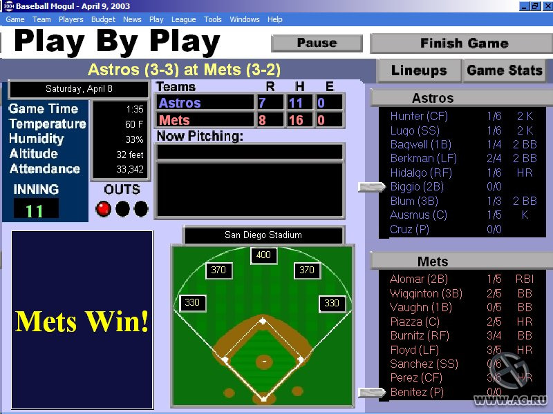 Baseball Mogul 2004 - кадр 3