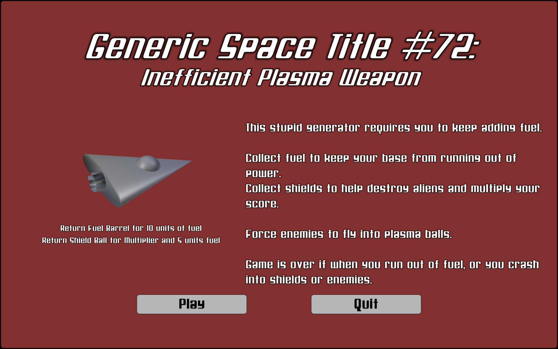 Ludum Dare 39 - Inefficient Plasma Weapon (itch) - кадр 1