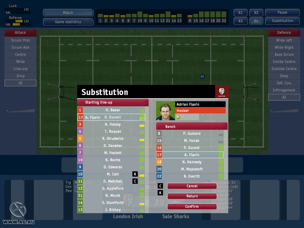 Pro Rugby Manager 2005 - кадр 14
