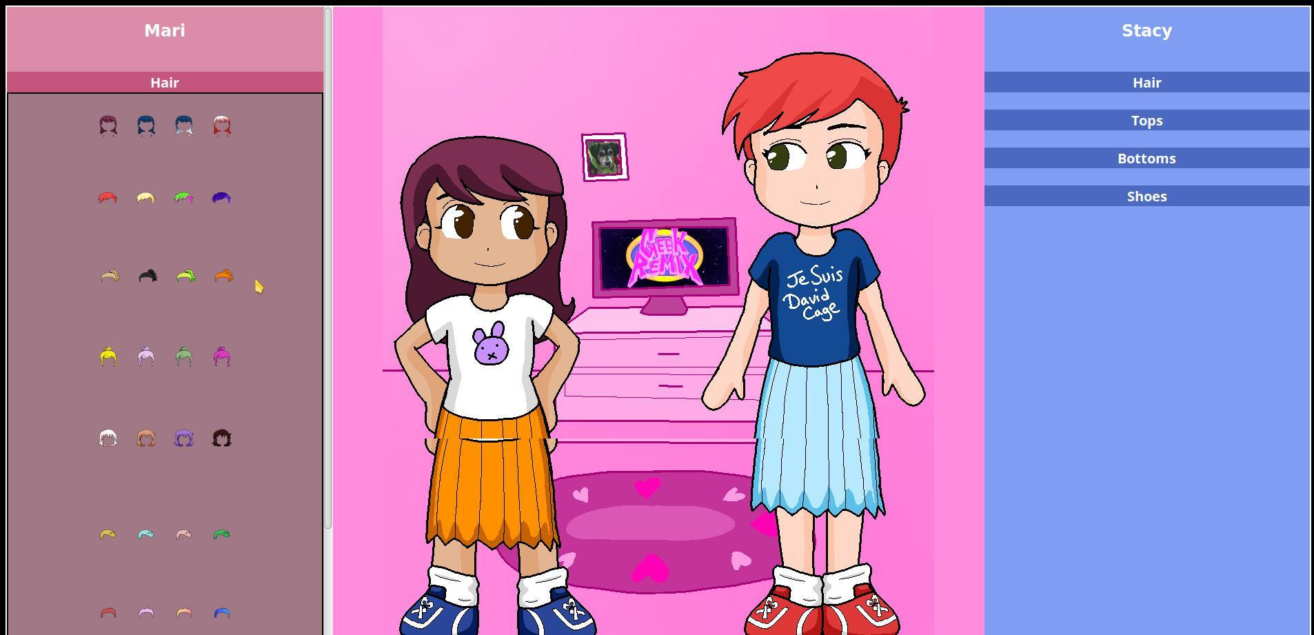 Stacy & Mari Dress Up (GeekRemix Fan Game) (itch) - кадр 1