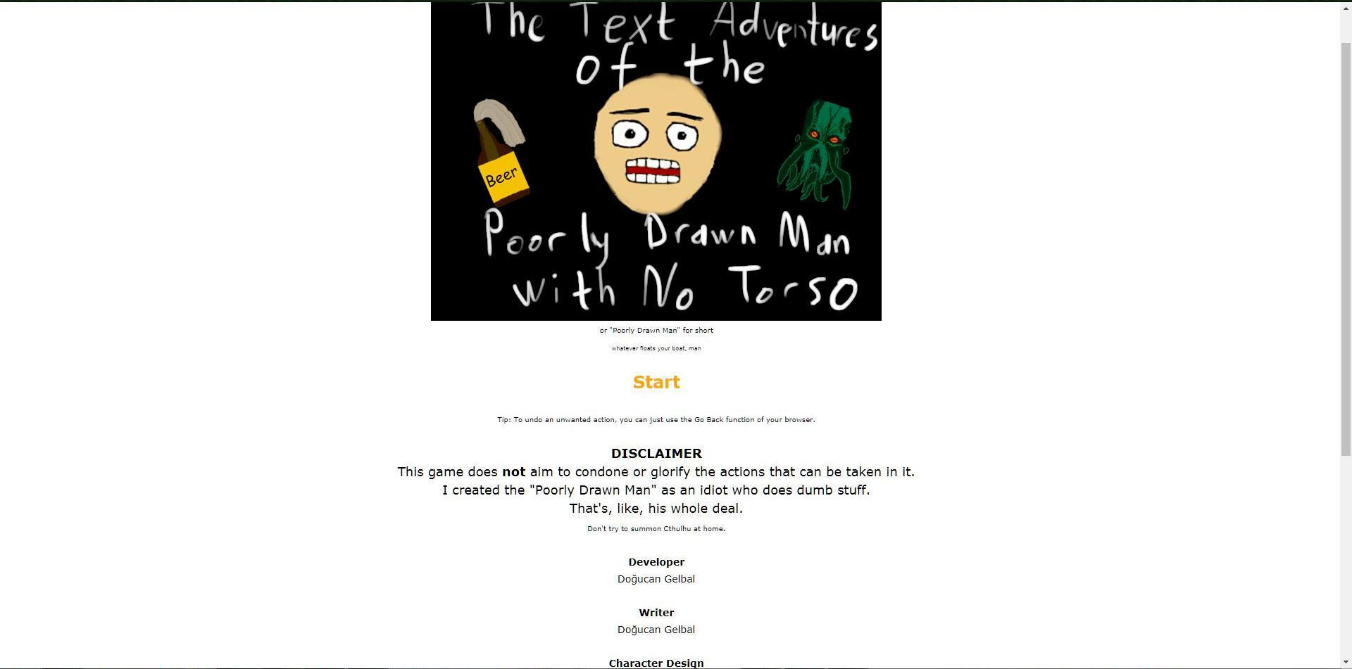 The Text Adventures of the Poorly Drawn Man with No Torso (itch) - кадр 4