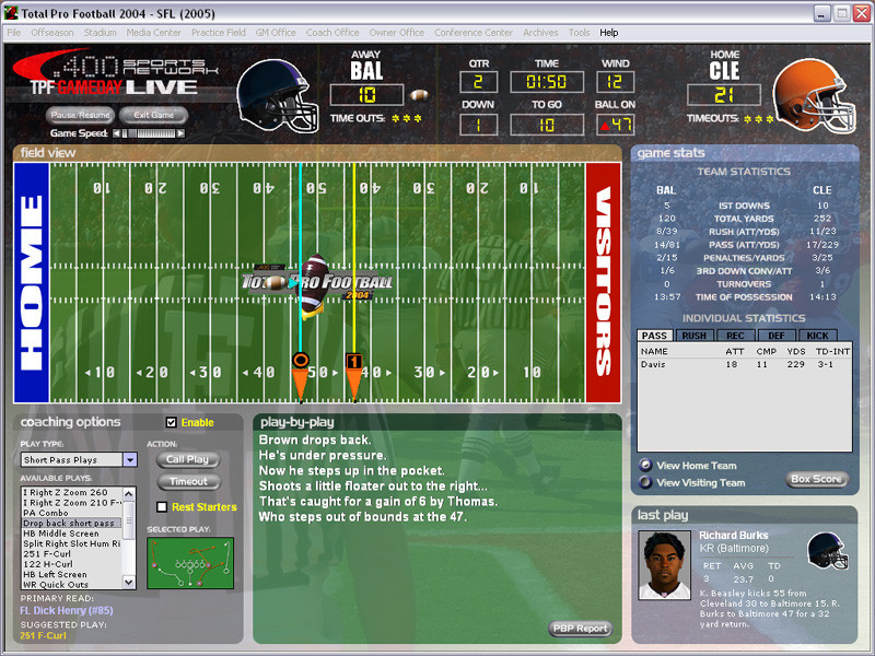 Total Pro Football 2004 - кадр 4