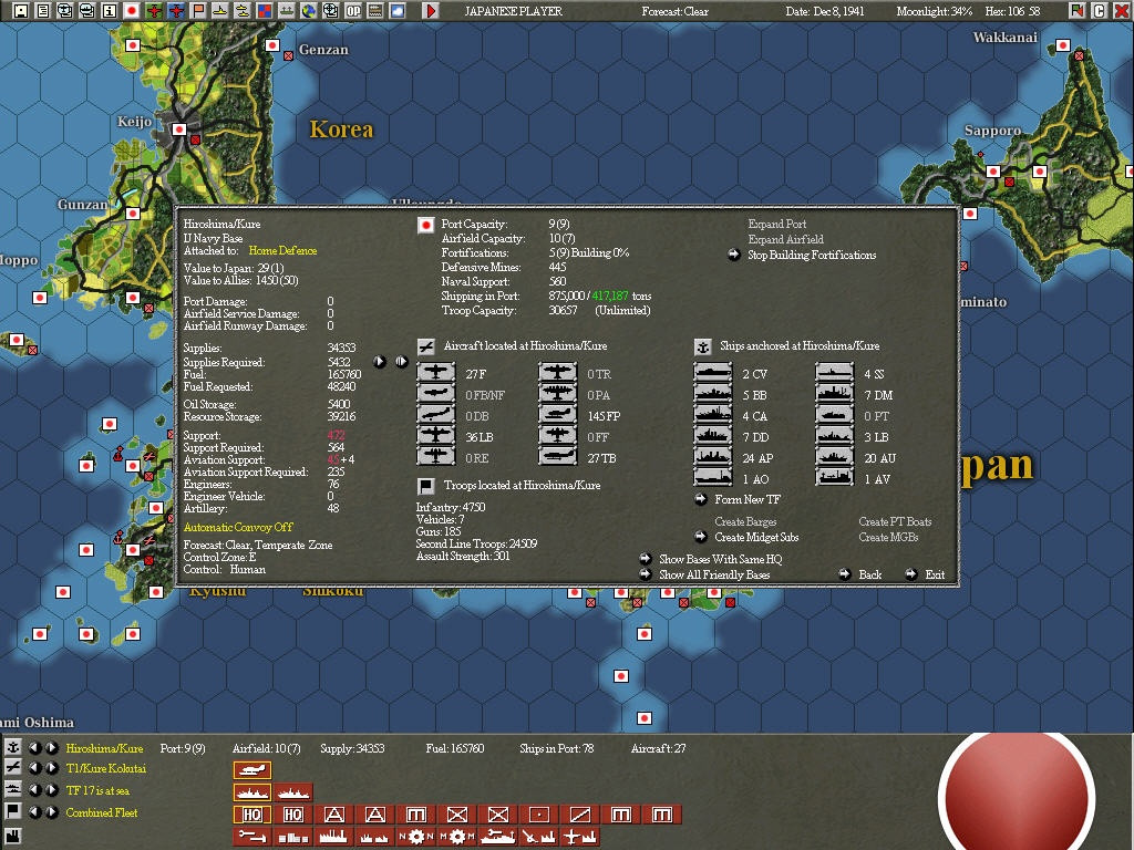 War in the Pacific: Admiral's Edition - кадр 12