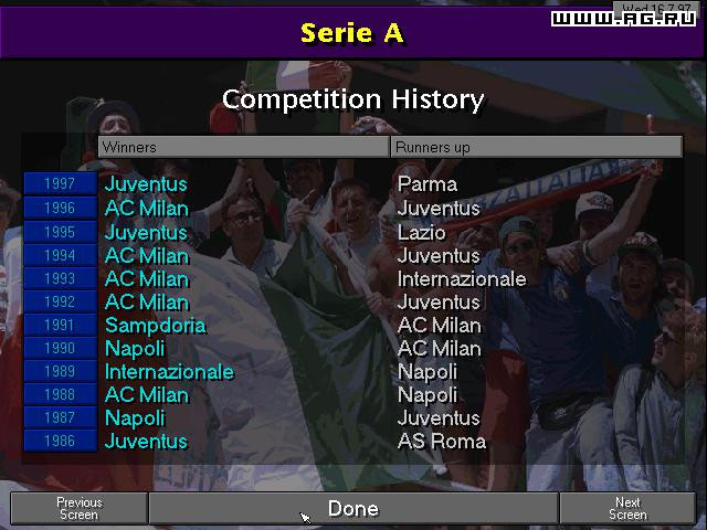 Championship Manager Season 97/98 - кадр 6