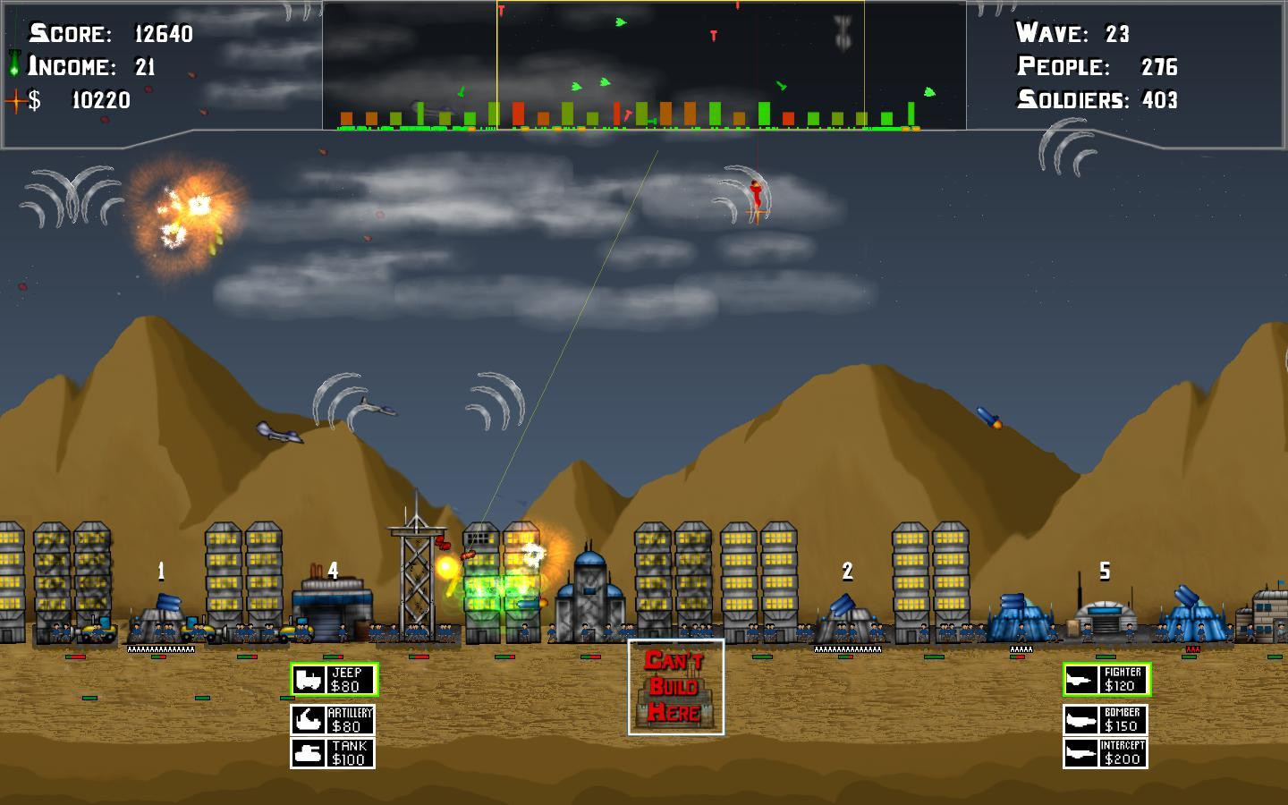 Missile City Defender 2D (itch) - кадр 1