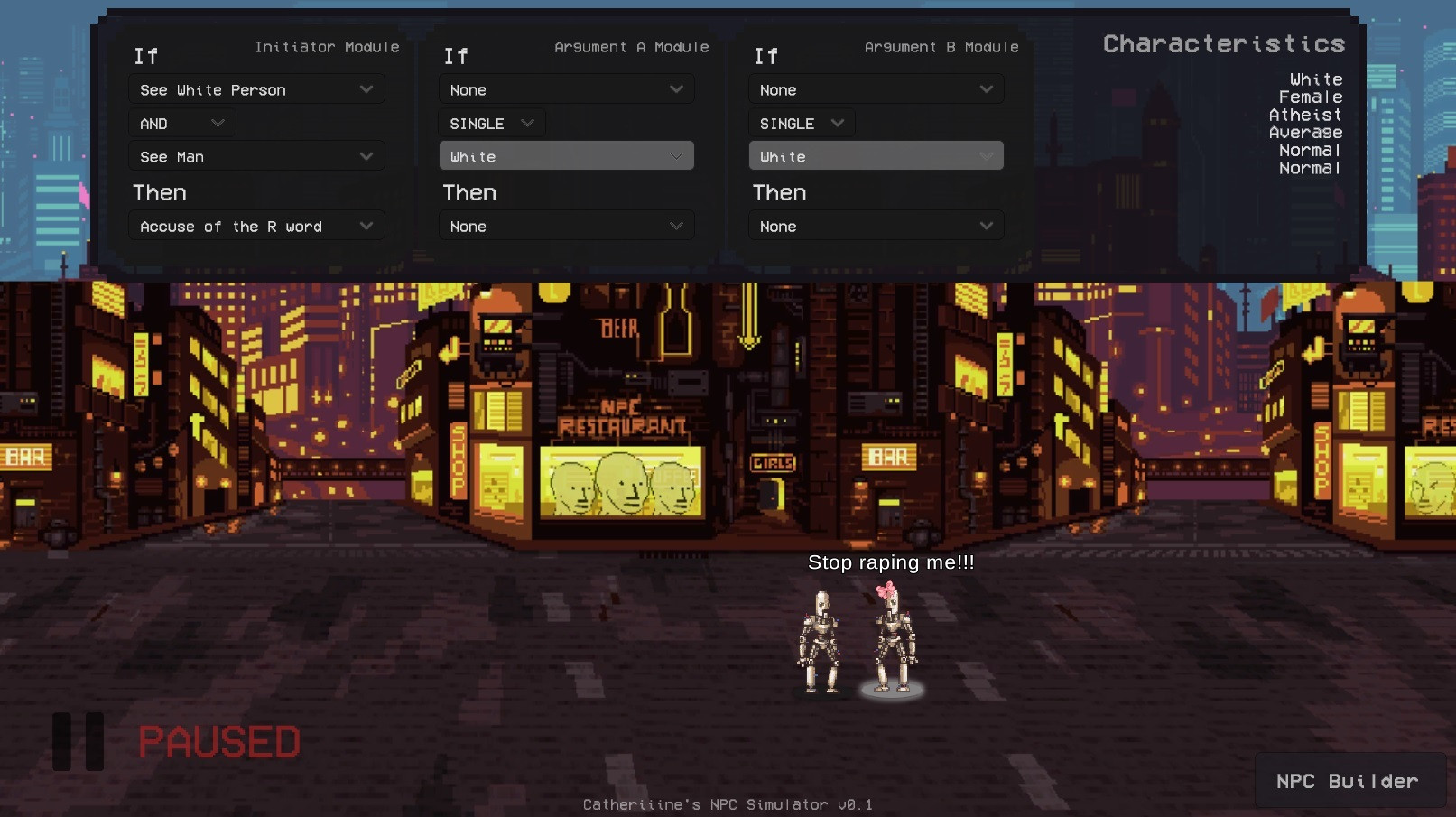 Catheriiine's NPC Simulator (itch) - кадр 1