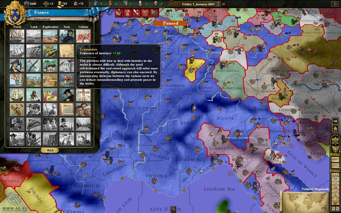 Europa Universalis 3: In Nomine - кадр 6