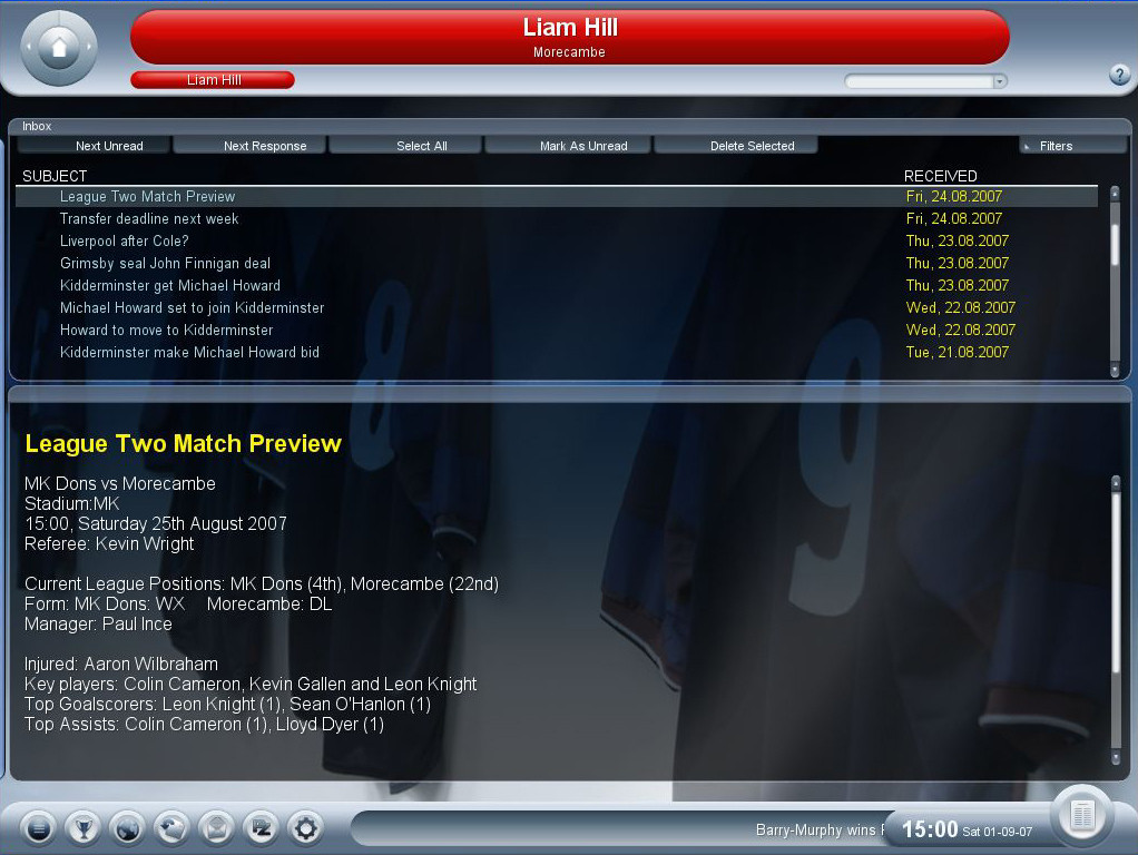 Championship Manager 2008 - кадр 3