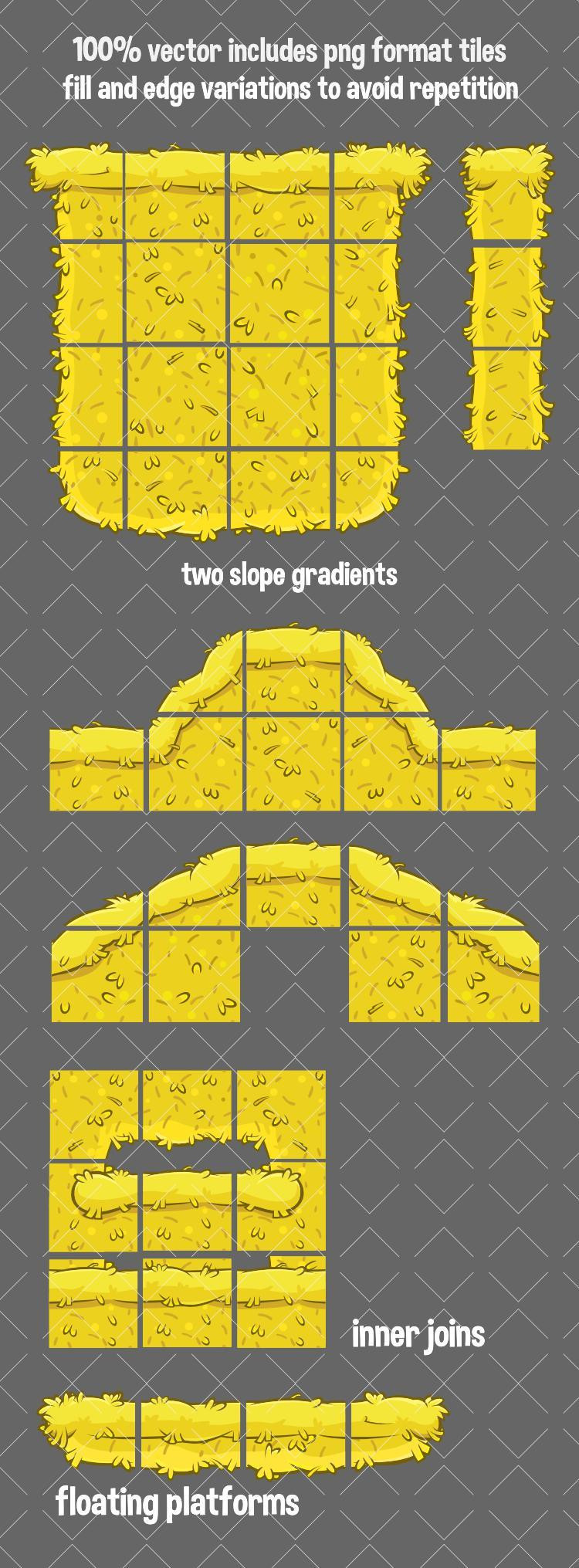 Hay tile set (itch) - кадр 1