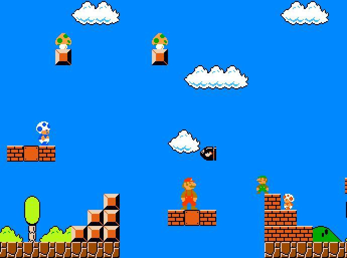 Multiplayer Super Mario Bros Fangame (NES) (itch) - кадр 3