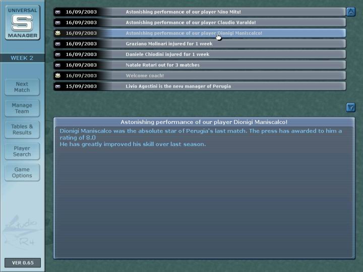 Universal Soccer Manager - кадр 4