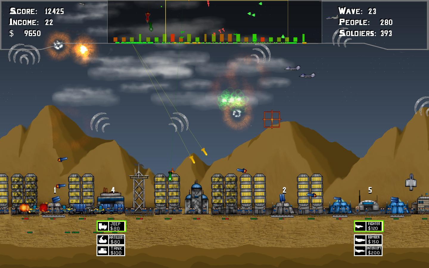 Missile City Defender 2D (itch) - кадр 2