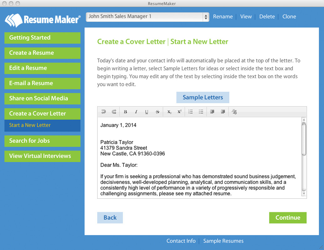 Resume Maker for Mac - кадр 4