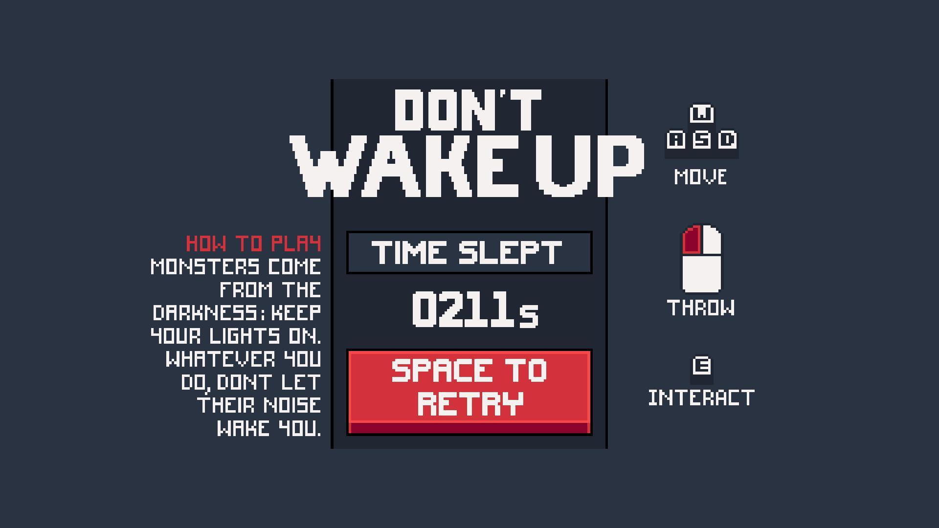 Don't Wake Up - GDL July Jam Entry (itch) - кадр 1