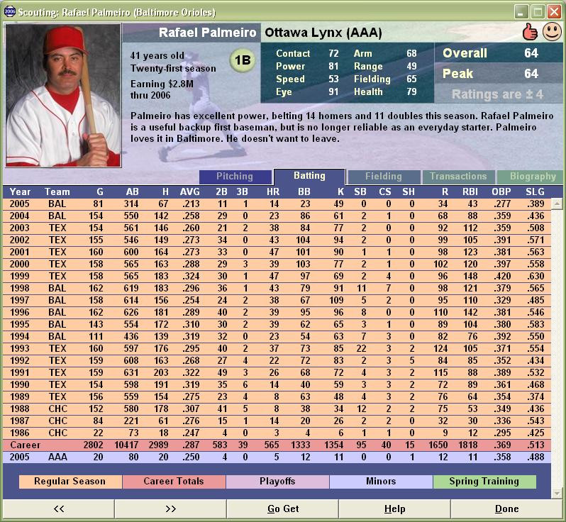 Baseball Mogul 2006 - кадр 10