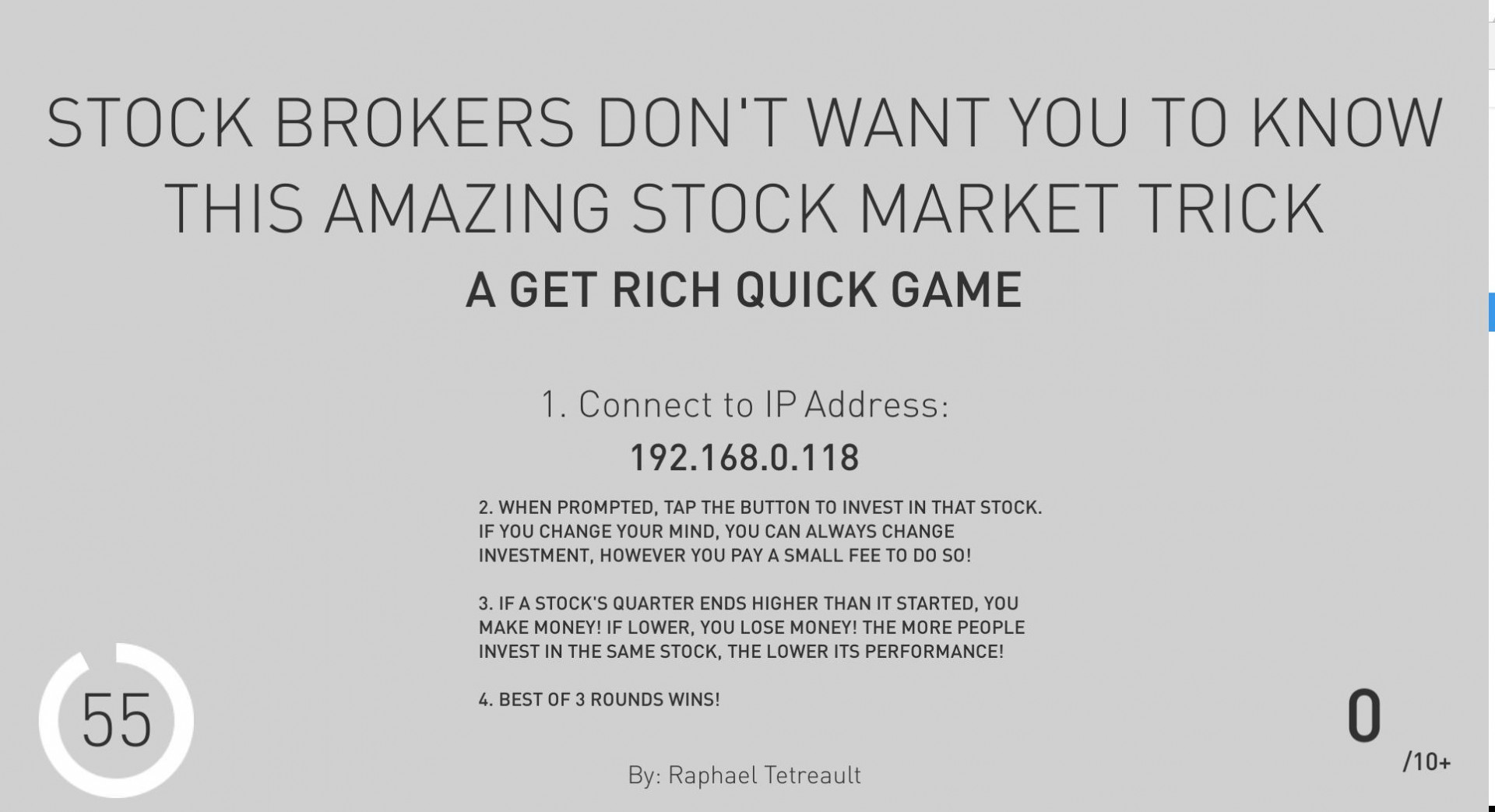 STOCK BROKERS DON'T WANT YOU TO KNOW THIS AMAZING STOCK MARKET TRICK: A GET RICH QUICK GAME (itch) - кадр 3